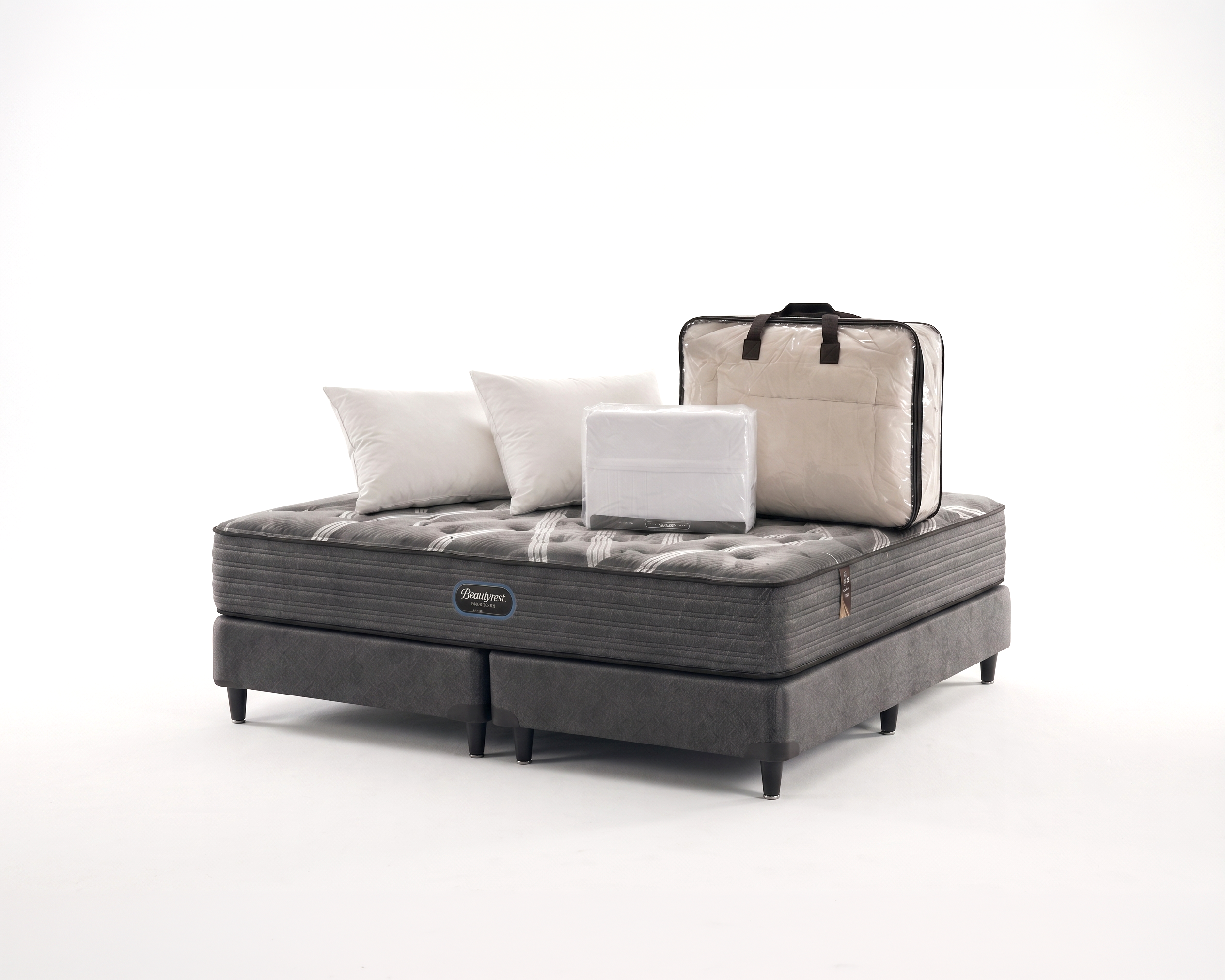 Simmons Beautyrest Triunfo con almohadas, sábanas y acolchado