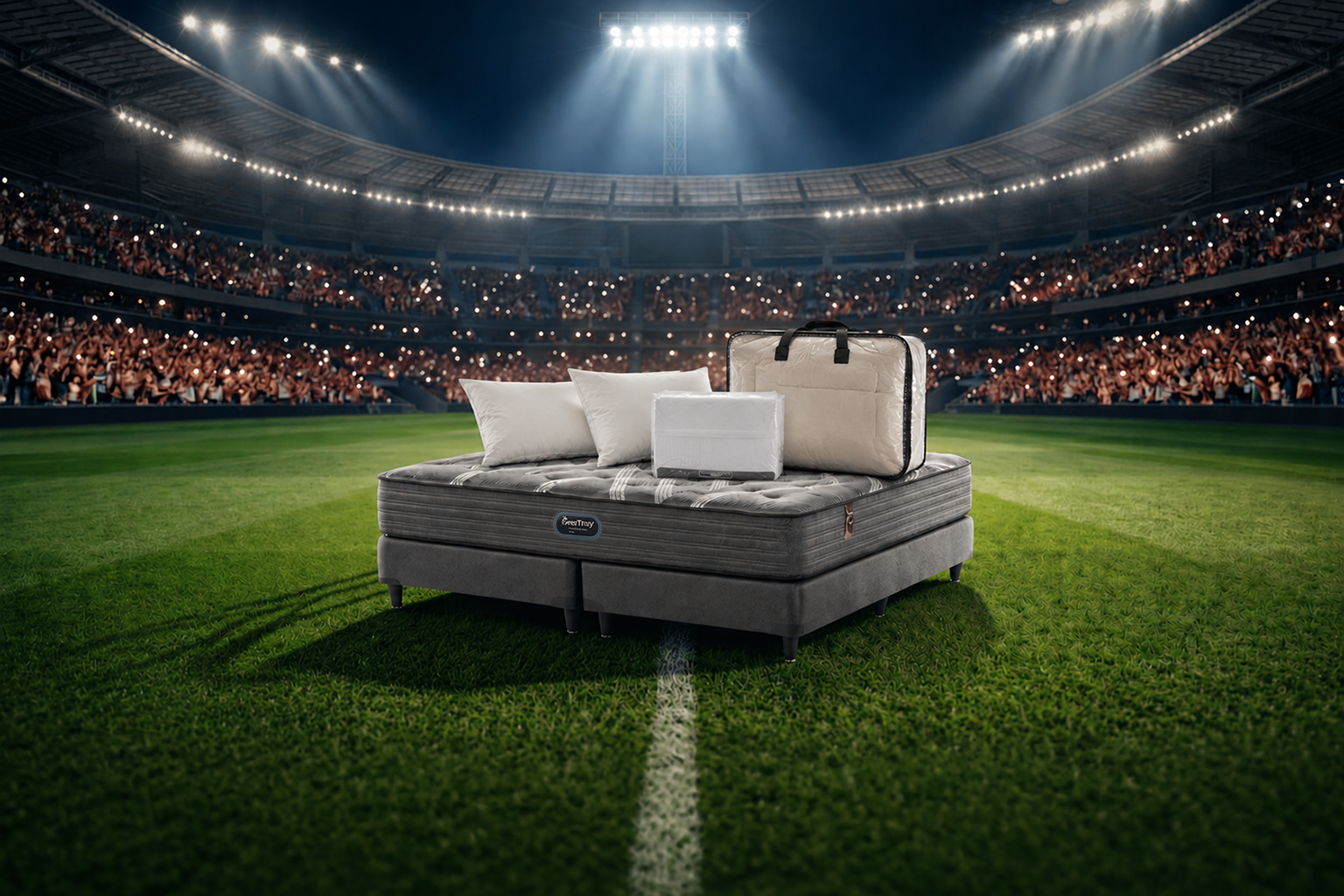 Simmons Beautyrest Triunfo Edición AFA con combo de descanso completo